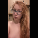 A cute redhead girl wearing glasses records herself from a between the legs perspective as she takes a shit and piss into a toilet. She shows us her dirty asshole when finished. Vertical 720P HD format video with some widescreen moments. Over 2 minutes.